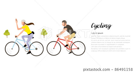 Vector Illustration Material: Cycling Person 86491158