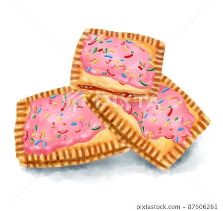 Decorated homemade pop-tart watercolor illustration 87606261