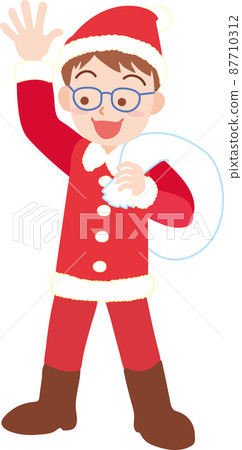 Young man in santa costume glasses 87710312