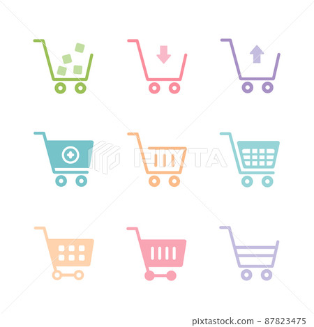 Various types of shopping cart icons 87823475