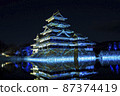 Shinshu Matsumoto City, Nagano Illuminations Matsumoto Castle-Crystal Glittering Water Mirror- 87374419