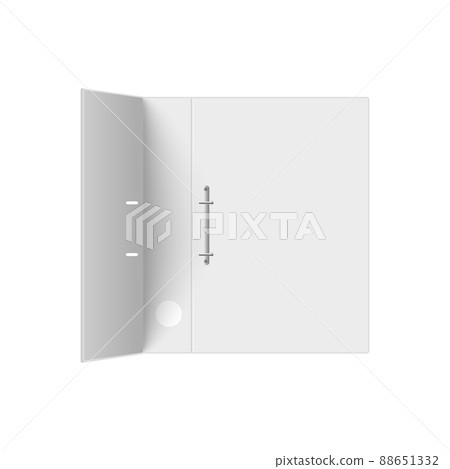 Empty ring office binder or folder open, realistic vector illustration isolated. 88651332