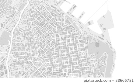 White and light grey Odesa City area vector background map, Odessa roads and water cartography illustration. 88666781