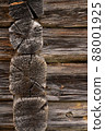 Wooden log cabin or felling texture or background 88001925