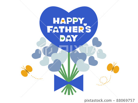 Happy Father's Day Father's Day Heart Bouquet Illustration 88069757