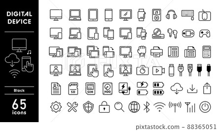 Digital device icon set 88365051