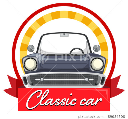 The classic car concept with old car front view 89084508