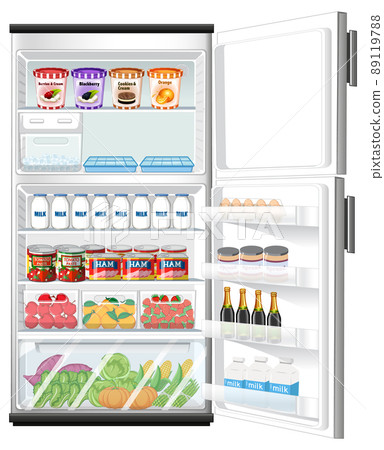 Refrigerator with lots of food 89119788