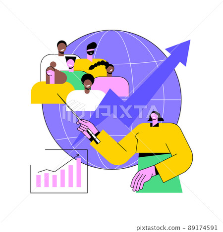 Population growth abstract concept vector illustration. Census service, world population explosion, human quantity growth, natural increase rate, overpopulation, demographics abstract metaphor. 89174591