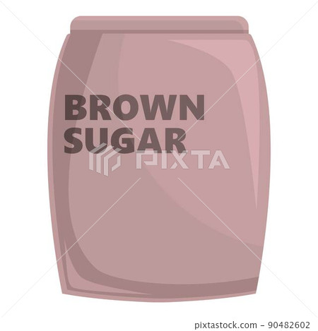 Brown sugar sack icon cartoon vector. Food stevia. Syrup meatless 90482602