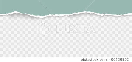 Torn paper with ripped edges and soft shadow isolated on transparent background 90539592