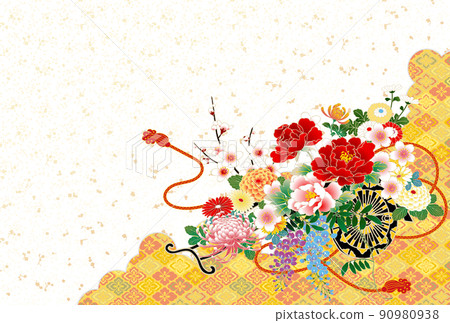 Flower car Japanese pattern quince white 90980938