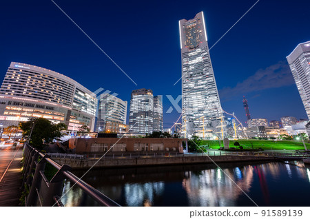 Yokohama Minatomirai Buildings on Power Saving Day | Yokohama City, Kanagawa Prefecture 91589139