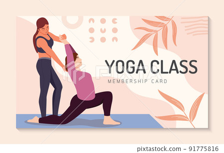 Young fat woman enjoying yoga class , Healthy lifestyle, active recreation, Yoga day, Woman doing yoga exercises. character Vector illustration. 91775816