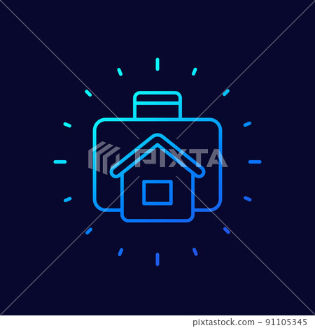 real estate portfolio line icon, vector 91105345