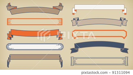 Horizontal label set with a retro design. 91311094