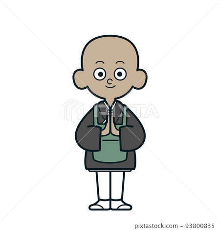 A simple illustration of a cute monk in training 93800835