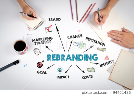 Rebranding Concept. The meeting at the white office table 94451486