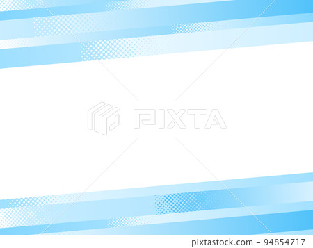 Diagonal upper and lower frames of light blue dot gradation stripes 94854717