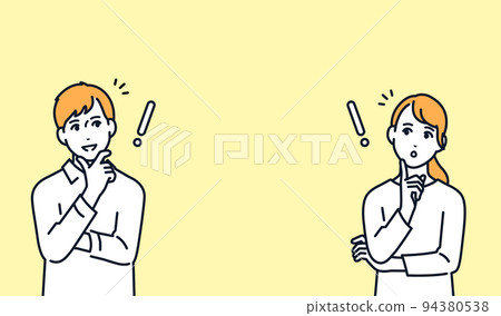 Vector illustration material of a young couple whose troubles were solved 94380538