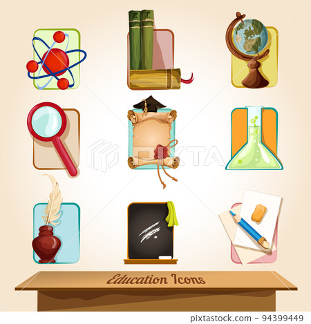 Education icons set 94399449