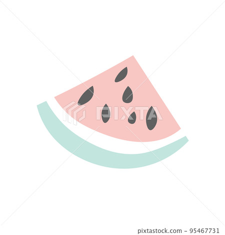 The design of the watermelon fruit and vegetables flat icon vector illustration, this vector is suitable for icons, logos, illustrations, stickers, books, covers, etc. EPS 95467731