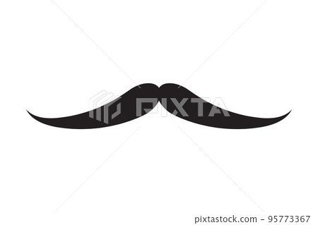 Moustache vector icon. Black retro style mustache. Shave barber vintage man face 95773367