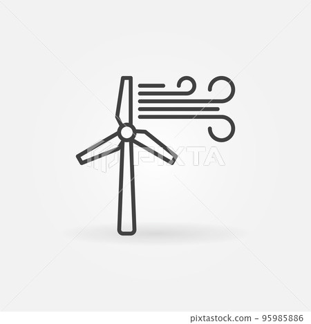 Wind Turbine vector icon - wind energy outline symbol 95985886