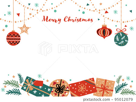 Illustration of Christmas ornaments and presents 95012079