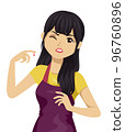 Teen Girl Cut Finger Cooking Apron Illustration 96760896