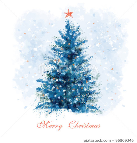 Illustration of a stylish watercolor Christmas tree Christmas material 96809346