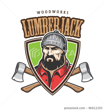 Vector illustration of lumberjack emblem 96812203