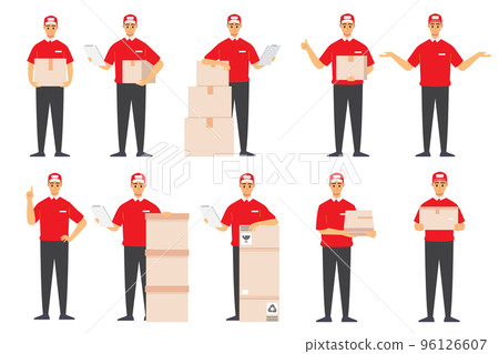 Delivery Man in uniform, man delivery courier 96126607