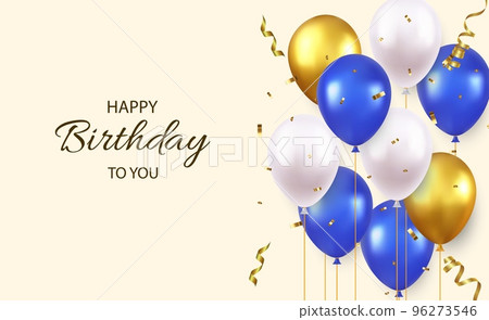 3d Birthday background with realistic balloons 96273546