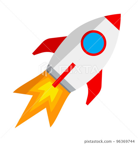 Launched rocket icon. fire and missiles. vector. 96369744