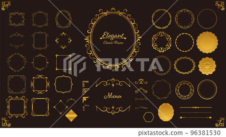 Elegant and refined fashionable gold classic antique frame illustration material 05 96381530