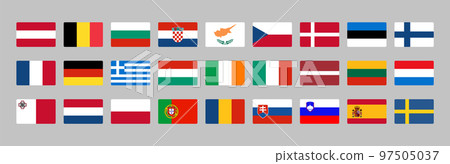 Collection of European Union country flags vector isolated 97505037