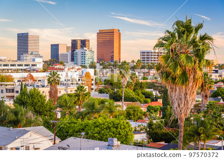 Beverly Hills, California, USA Rooftop Skyline 97570372