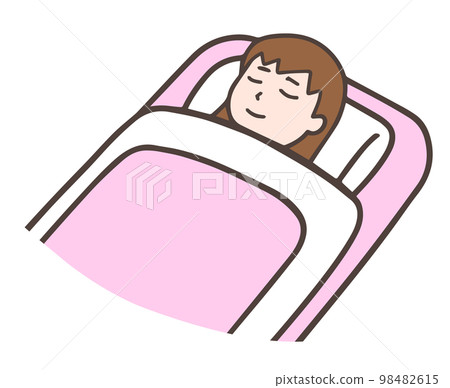 Woman sleeping on a futon, sleep 98482615