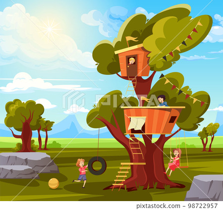 Children Tree House Composition 98722957