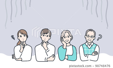 Simple vector illustration material of a worried family 98748476