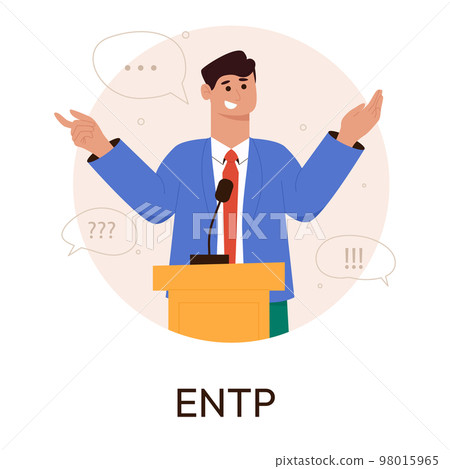 MBTI person types concept. Socionics mbti. Personality test. Debater character. Flat vector illustration 98015965