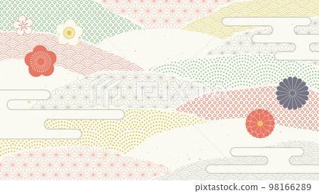 Japanese pattern abstract background and flower design 98166289