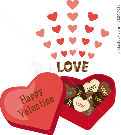 Valentine boxed heart chocolate with heart 98247433