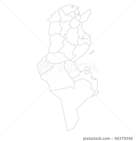 Tunisia political map of administrative divisions 98379398