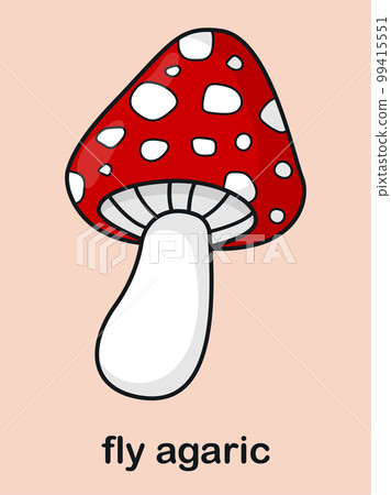 Postcard with red fly agaric. Vector illustration 99415551