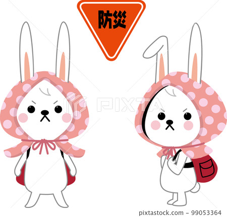 Rabbit disaster prevention character 99053364