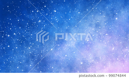 Hand painted watercolor starry sky, glitter background 99074844