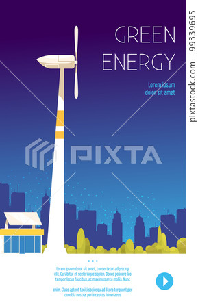 Green Energy Vertical Illustration 99339695