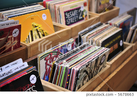 Old-fashioned style record shop in LA 5678663